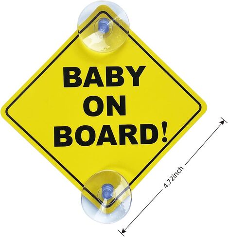 Baby on Board Sticker for Cars 2PCS, WZCNDIDI Baby On Board Warning Signs with Suction Cups, Durable and Strong Without Residue in Saudi Arabia