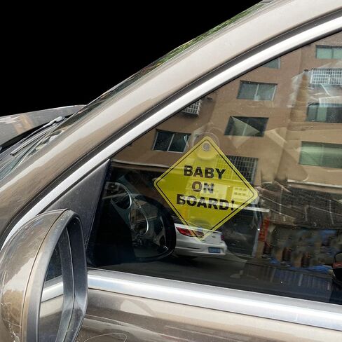 Baby on Board Sticker for Cars 2PCS, WZCNDIDI Baby On Board Warning Signs with Suction Cups, Durable and Strong Without Residue in Saudi Arabia