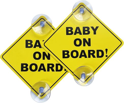 Baby on Board Sticker for Cars 2PCS, WZCNDIDI Baby On Board Warning Signs with Suction Cups, Durable and Strong Without Residue in Saudi Arabia