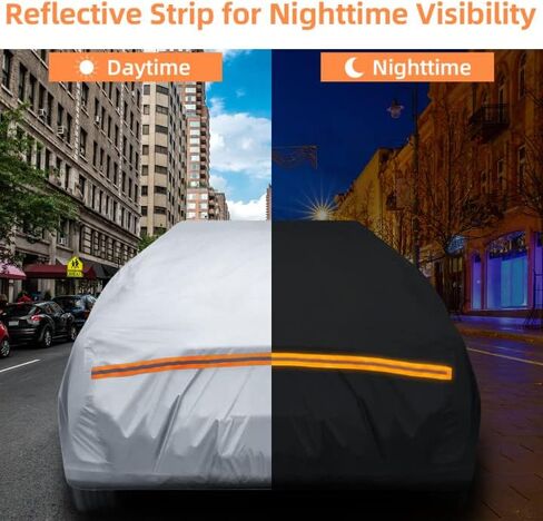 غطاء سيارة لسيارة السيدان L (191"-201")، أغطية سيارة Ohuhu Universal Sedan للحماية من الأشعة فوق البنفسجية في الهواء الطلق - مقاوم للرياح. مقاوم للغبار. مقاوم للخدش in Kuwait