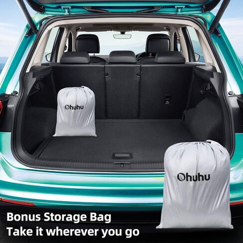 غطاء سيارة لسيارة السيدان L (191"-201")، أغطية سيارة Ohuhu Universal Sedan للحماية من الأشعة فوق البنفسجية في الهواء الطلق - مقاوم للرياح. مقاوم للغبار. مقاوم للخدش in Kuwait