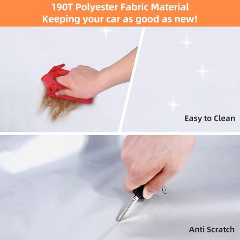 غطاء سيارة لسيارة السيدان L (191"-201")، أغطية سيارة Ohuhu Universal Sedan للحماية من الأشعة فوق البنفسجية في الهواء الطلق - مقاوم للرياح. مقاوم للغبار. مقاوم للخدش in Kuwait