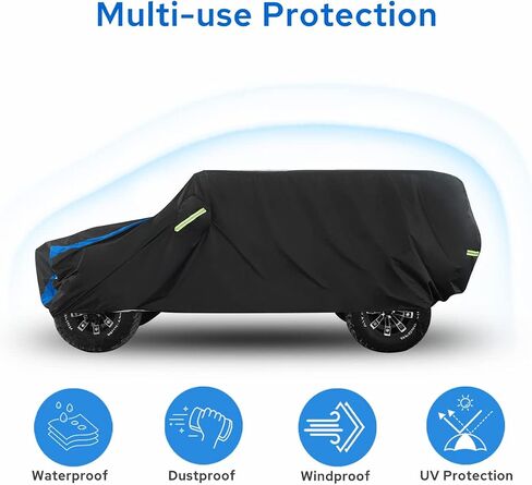 Car Cover for Tesla Cyber Truck, Custom Fit Full Exterior Pickup Truck Cover with Charging Port and Breathable Ventilation Mesh, Waterproof All Weather Outdoor Rain Snow Sun Protection Cover in Kuwait