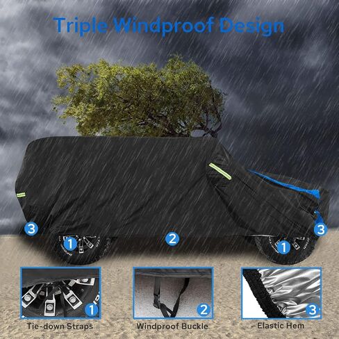 Car Cover for Tesla Cyber Truck, Custom Fit Full Exterior Pickup Truck Cover with Charging Port and Breathable Ventilation Mesh, Waterproof All Weather Outdoor Rain Snow Sun Protection Cover in Kuwait