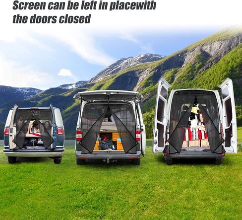 Van Bug Screen, Van Life Essentials for Mercedes Sprinter Vans and Other Campervans, Van Awning,Bug Mesh Mosquito Net Screen for Back Door,Van Accessories, Magnetic Closure (Large) in Saudi Arabia