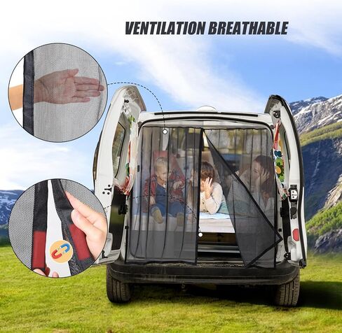 Van Bug Screen, Van Life Essentials for Mercedes Sprinter Vans and Other Campervans, Van Awning,Bug Mesh Mosquito Net Screen for Back Door,Van Accessories, Magnetic Closure (Large) in Saudi Arabia