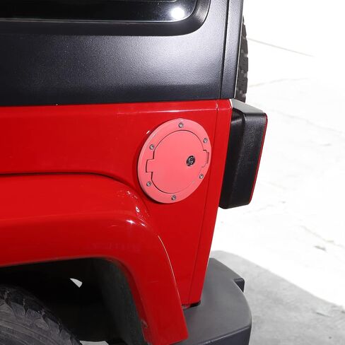RT-TCZ Fuel Filler Door Gas Tank Cap Cover Accessories for 2007-2017 Jeep Wrangler JK & Unlimited Sport Rubicon Sahara (Carbon Fiber Grain) in Saudi Arabia