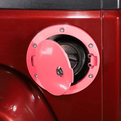 RT-TCZ Fuel Filler Door Gas Tank Cap Cover Accessories for 2007-2017 Jeep Wrangler JK & Unlimited Sport Rubicon Sahara (Carbon Fiber Grain) in Saudi Arabia