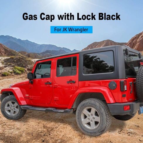 RT-TCZ ملحقات غطاء خزان الغاز لباب حشو الوقود لسيارة جيب رانجلر JK & Unlimited Sport Rubicon Sahara (علم الولايات المتحدة) 2007-2017 in Kuwait