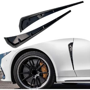 Ajxn 2 Pieces Car Fender Side Vents Sticker, 16.1In Air Inlet Grille Spoiler Trim Cover, ABS Carbon Fiber Exterior Sticker, Car Universal Accessories (Black) in Saudi Arabia