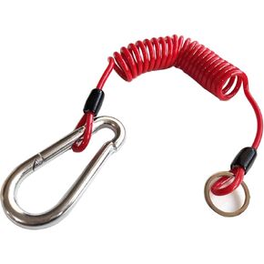 Trailer Cable, Trailer Brake Cable, RV Stainless Steel Spring Towing Coiled Wire, Heavy Duty Steel Wire Extend to 4ft Coiled Safety Cables Strap for RV Towing Trailer