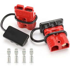 BUNKER INDUST 175A 1/0AWG Battery Quick Connect Wire Harness Plug Kit Battery Cable Quick Connect Disconnect Plug for Winch Auto Car Trailer Driver Electrical Devices,2 Pcs,Red