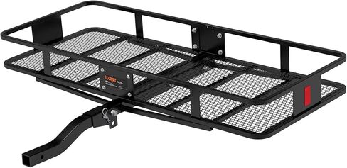CURT 18153 60 x 24-Inch Basket Hitch Cargo Carrier, 500 lbs Capacity, Black Steel, 2-In Folding Shank in Saudi Arabia