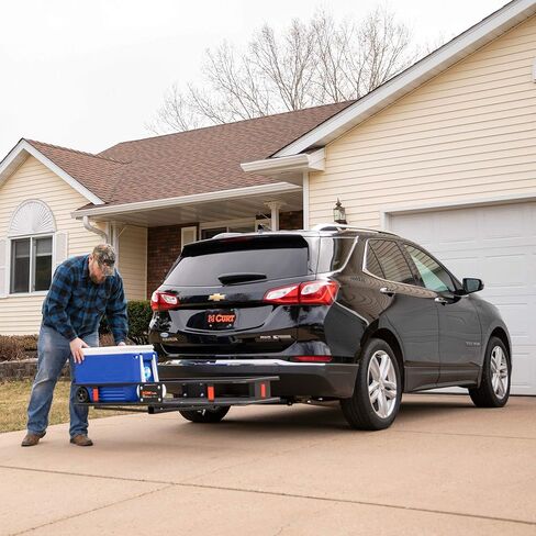 CURT 18153 60 x 24-Inch Basket Hitch Cargo Carrier, 500 lbs Capacity, Black Steel, 2-In Folding Shank in Saudi Arabia