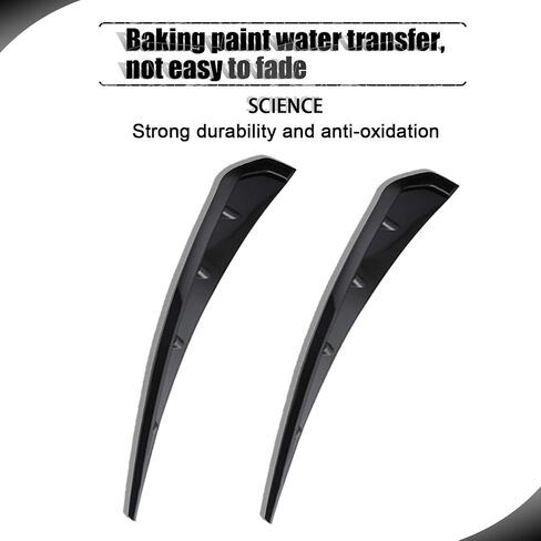 Ajxn 2 Pieces Car Fender Side Vents Sticker, 16.1In Air Inlet Grille Spoiler Trim Cover, ABS Carbon Fiber Exterior Sticker, Car Universal Accessories (Black) in Saudi Arabia