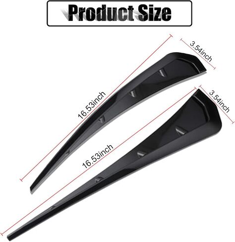 Ajxn 2 Pieces Car Fender Side Vents Sticker, 16.1In Air Inlet Grille Spoiler Trim Cover, ABS Carbon Fiber Exterior Sticker, Car Universal Accessories (Black) in Saudi Arabia