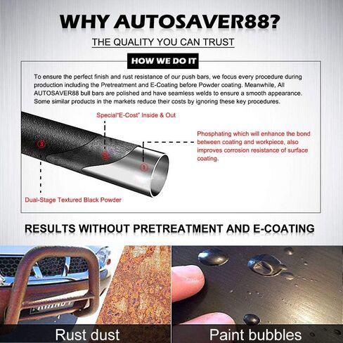 شريط إضاءة LED AUTOSAVER88 Bull Bar متوافق مع 05-15 Toyota Tacoma 3 بوصات فرشاة شبكية أمامية للأنابيب، واقي ممتص الصدمات من الكروم يتضمن لوحة انزلاقية مثبتة باللون الأسود in Kuwait