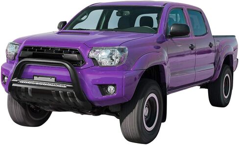 شريط إضاءة LED AUTOSAVER88 Bull Bar متوافق مع 05-15 Toyota Tacoma 3 بوصات فرشاة شبكية أمامية للأنابيب، واقي ممتص الصدمات من الكروم يتضمن لوحة انزلاقية مثبتة باللون الأسود in Kuwait