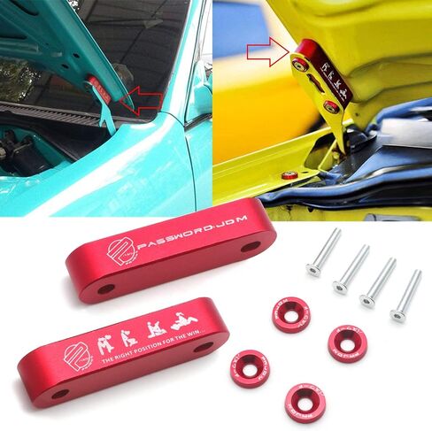 مجموعة تعديل فاصل فتحة التهوية للغطاء الأمامي JDM من Xotic Tech، سبيكة ألومنيوم متوافقة مع Honda Civic CRX، Acura Integra (أحمر) in Kuwait