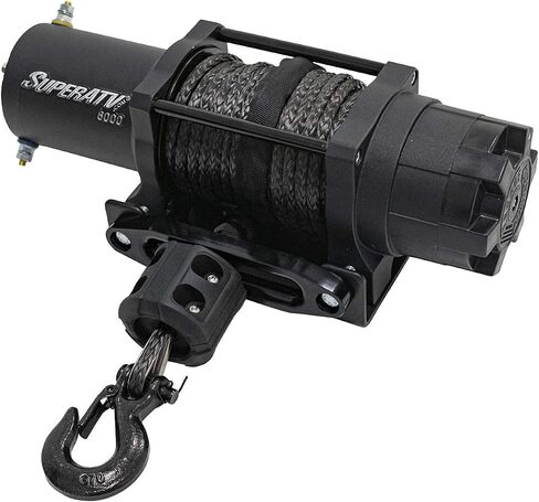 SuperATV Black Ops 3500 LB Winch with Winch Mounting Plate for Polaris Ranger Midsize 400/500 / Crew / 570/800 (See Fitment) | Powder-Coating Prevents Corrosion | Complete Kit Ready for Install! in Saudi Arabia