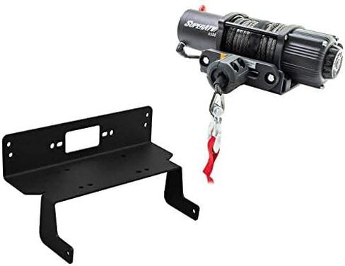 SuperATV Black Ops 3500 LB Winch with Winch Mounting Plate for Polaris Ranger Midsize 400/500 / Crew / 570/800 (See Fitment) | Powder-Coating Prevents Corrosion | Complete Kit Ready for Install! in Saudi Arabia