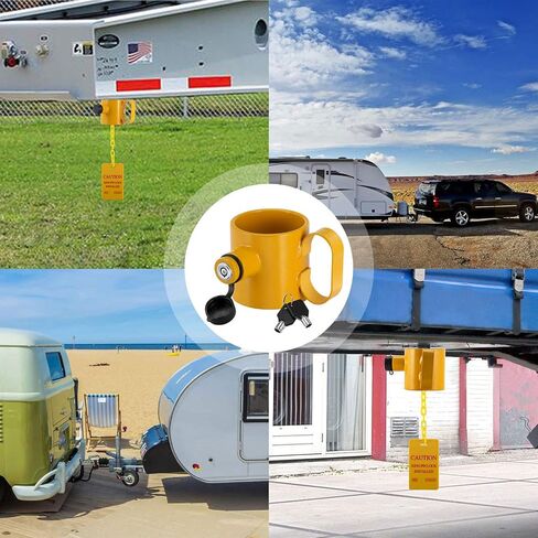 BOYISEN 5th Wheel King Pin Lock Solid Steel Anti Theft for RVs, Container Trailers and Campers with Handles Warning Tag in Kuwait