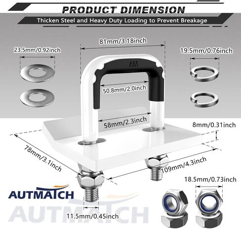 AUTMATCH Hitch Tightener Anti-Rattle Clamp, Heavy Duty Hitch Stabilizer for 1.25" and 2" Trailer Hitches, Rubber Isolator and Anti-Rust Double Coating Protective, Black & Red in Kuwait
