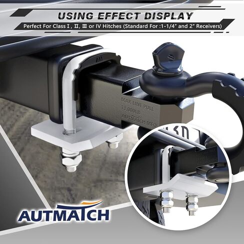 AUTMATCH Hitch Tightener Anti-Rattle Clamp, Heavy Duty Hitch Stabilizer for 1.25" and 2" Trailer Hitches, Rubber Isolator and Anti-Rust Double Coating Protective, Black & Red in Kuwait