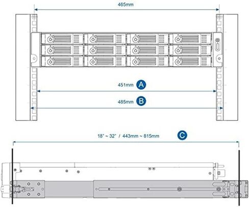 QNAP Systems Mounting Rail Kit for Network Storage System RAIL-B02 in Saudi Arabia