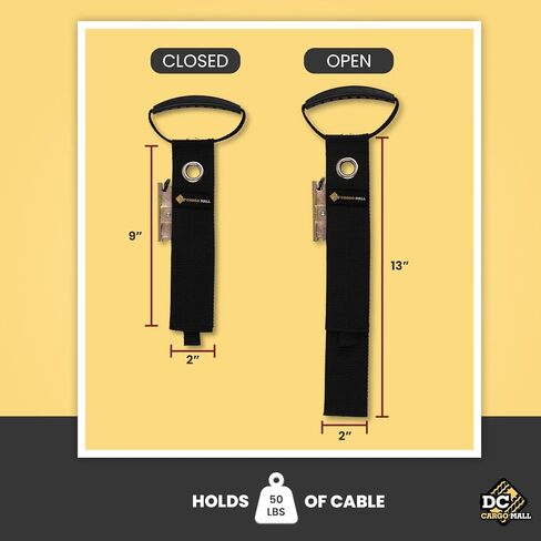 4 عبوات، منظم سلك تمديد DC Cargo Mall للمسار الإلكتروني - حافظ على الحبال والكابلات والخراطيم منظمة على المسار الإلكتروني - إغلاق بخطاف وحلقة مقاس 17 بوصة يحافظ على الكابلات آمنة - ملحقات المسار الإلكتروني in Saudi Arabia
