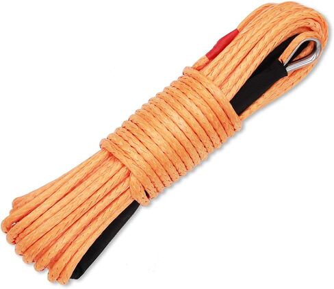Ucreative 1/4 Inch x 50 Feet 10,000LBs Synthetic Winch Line Cable Rope with Black Protecing Sleeve for ATV UTV (Blue) in Saudi Arabia