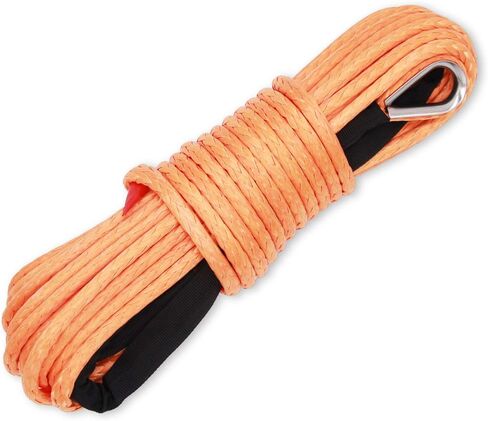 Ucreative 1/4 Inch x 50 Feet 10,000LBs Synthetic Winch Line Cable Rope with Black Protecing Sleeve for ATV UTV (Blue) in Saudi Arabia