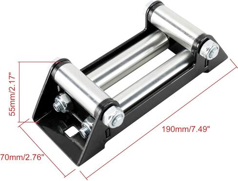 YaeKoo Winch Roller Fairlead 6" (152MM) Mount 4000-5500 LBs Bolt Pattern for Steel Cable ATV/UTV Winches in Kuwait