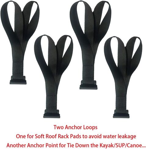 Alfa Gear Heavy Duty Window Tie Down Hook Straps One Loop and Two Loops Kits Universal for Kayak Canoe SUP or Car Roof Bag No Water Leakage No More Straps Inside 8 pcs/Set in Saudi Arabia