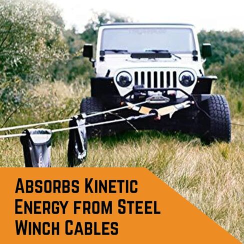 مخمد خط الرافعة من جير امريكا - يمنع الاصابات او التلف عن طريق تقليل ارتداد الكابل - بطانية امان عاكسة - تخزن ملحقات الرافعة والتزوير والسحب in Kuwait