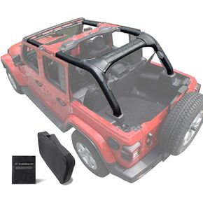 Shadeidea Roll Bar Padding for Jeep Wrangler JL (2018-2023) 2 Door - Black Vinyl Foam Laminated Pad Cover Kit Protection JLU Sahara Rubicon with Grab Bag - 3 Year Warranty