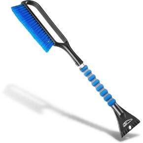 27" Snow Brush and Snow Scraper for Car, Ice Scrapers for Car Windshield with Foam Grip for Cars, SUV, Trucks - Detachable Сar Scraper - No Scratch - Heavy Duty Handle, Snow Broom, Remover, Orange