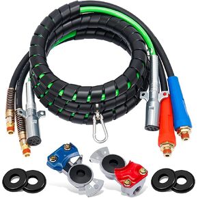 YiaChuii 12ft 3 in 1 ABS & Power Air Line خرطوم مع أيدي سعيدة و4 أختام يدوية سعيدة لشبه شاحنة مقطورة جرار in Kuwait