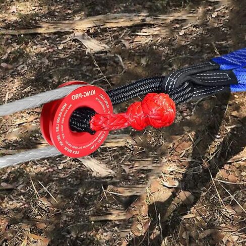 KING-PRO Snatch Recovery Ring, 45000 lbs Winch Snatch Block Pulley Towing Ring, for ATV UTV SUV Truck Off-Road Vehicle Towing Soft Shackle Recovery（Red） in Kuwait