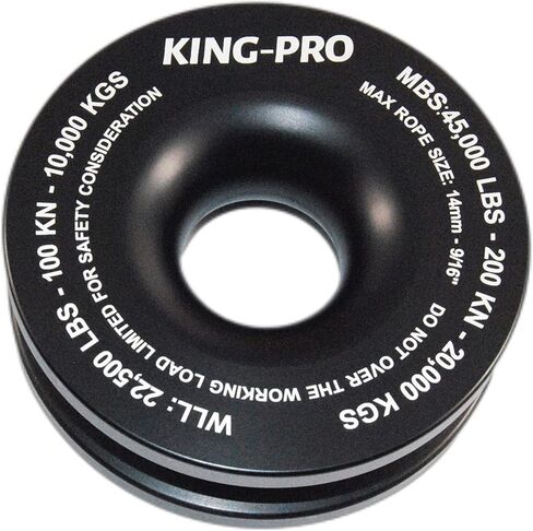 حلقة استعادة الخطف من KING-PRO، حلقة سحب بكرة ونش بوزن 45000 رطل، لشاحنة ATV UTV SUV للطرق الوعرة وسحب القيد الناعم (أحمر) in Kuwait