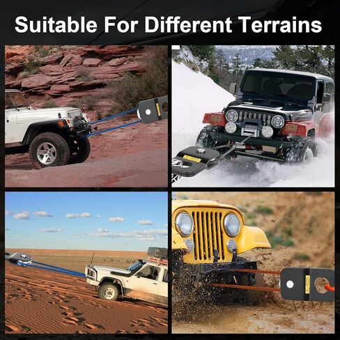 EZOOOOIU 4 طن ونش انتزاع كتلة، انتزاع كتلة بكرة سعة 8000 رطل، ونش انتزاع كتلة بكرة ملحق الانتعاش لشاحنة جرار ATV UTV الأسود in Kuwait