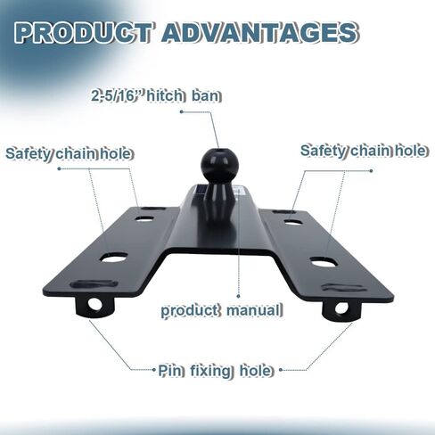 ENIXWILL Universal Gooseneck Ball Plate Fit for All Standard 5th Wheel Rails Gooseneck Adapter Hitch in Saudi Arabia