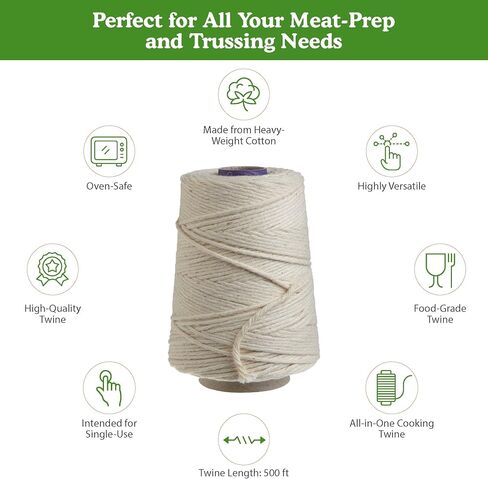 Regency Wraps Cotton Butchers Cooking Twine For Meat Trussing, Food Prep, Natural, 500 ft Cone (Pack of 1) in Saudi Arabia