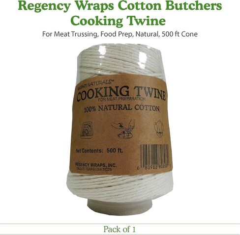 Regency Wraps Cotton Butchers Cooking Twine For Meat Trussing, Food Prep, Natural, 500 ft Cone (Pack of 1) in Saudi Arabia