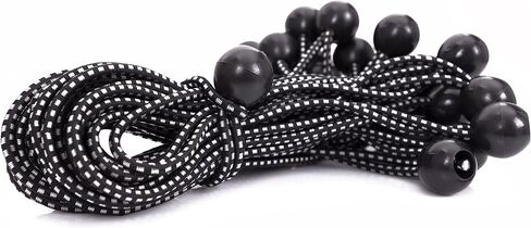 Kotap BB-6B Ball Bungee Cord, Heavy-Duty & Versatile, Indoor & Outdoor, Tarp Tie-Down, Organize & Secure, 6-Inch, Black, 25 Pack in Saudi Arabia