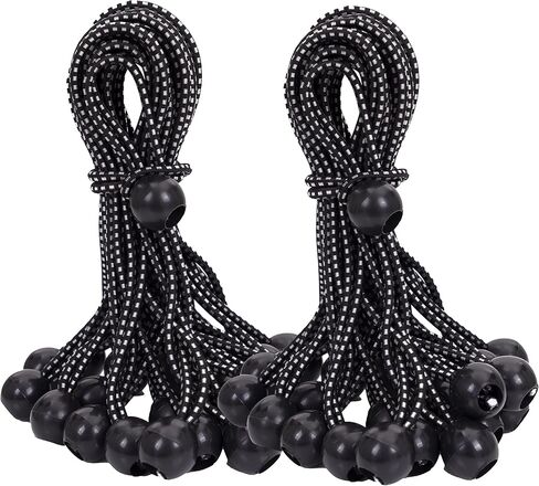 Kotap BB-6B Ball Bungee Cord, Heavy-Duty & Versatile, Indoor & Outdoor, Tarp Tie-Down, Organize & Secure, 6-Inch, Black, 25 Pack in Saudi Arabia