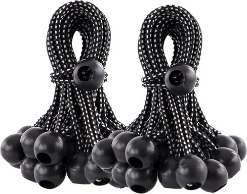 Kotap BB-6B Ball Bungee Cord, Heavy-Duty & Versatile, Indoor & Outdoor, Tarp Tie-Down, Organize & Secure, 6-Inch, Black, 25 Pack in Saudi Arabia