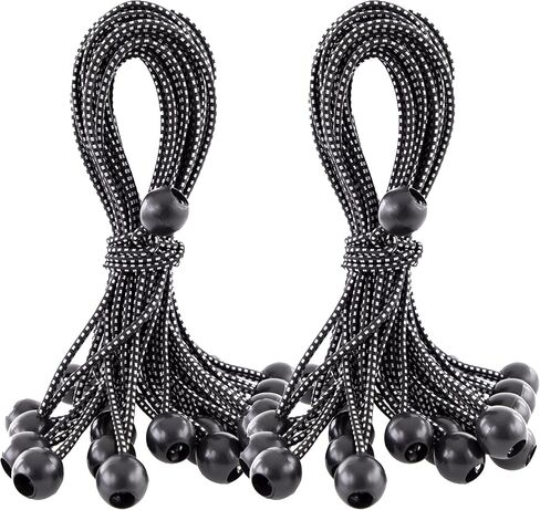 Kotap BB-6B Ball Bungee Cord, Heavy-Duty & Versatile, Indoor & Outdoor, Tarp Tie-Down, Organize & Secure, 6-Inch, Black, 25 Pack in Saudi Arabia