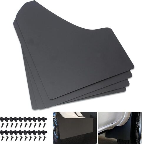 SUNPIE Car Mud Flaps Universal Fit Black Splash Guards (4 Pack) with 20 Pieces 6mm Fastener Rivet Clips in Saudi Arabia