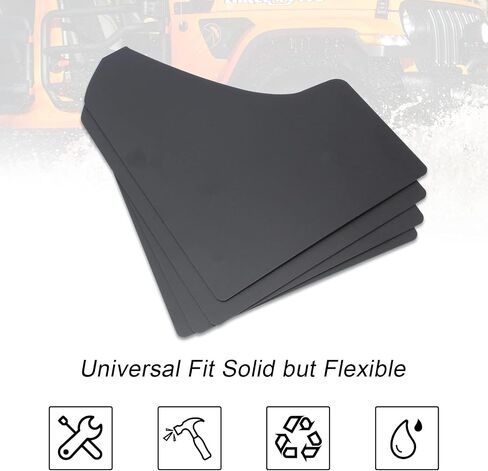 SUNPIE Car Mud Flaps Universal Fit Black Splash Guards (4 Pack) with 20 Pieces 6mm Fastener Rivet Clips in Saudi Arabia